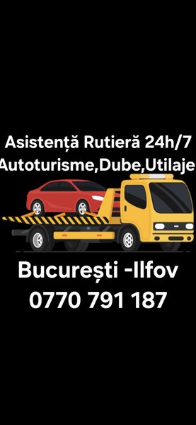 Asistenta rutiera tractari auto, dube, utilaje Bucuresti Ilfov 24/7,